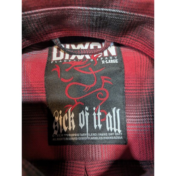 Dixxon Flannel Co. Sick Of It All Plaid Shirt Men’s XL Red Black Long Sleeve - Picture 4 of 9